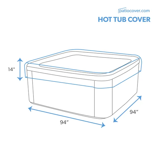 Large Square Hot Tub Cover Cap