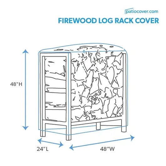 Medium Outdoor Log Rack Cover